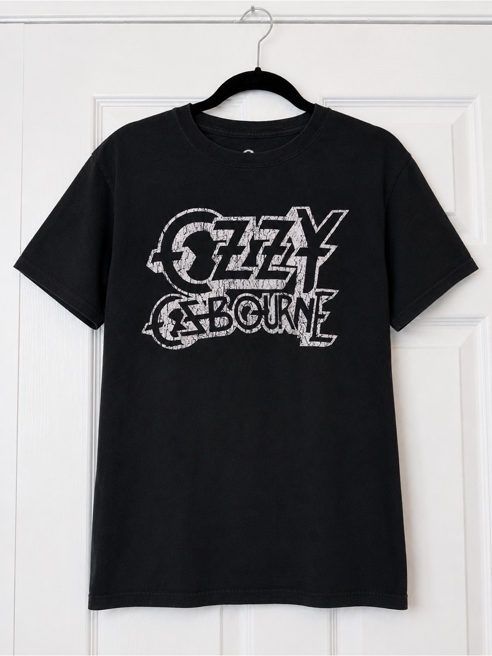 Ozzy Osbourne Distressed Logo Graphic T-Shirt Black Size Small